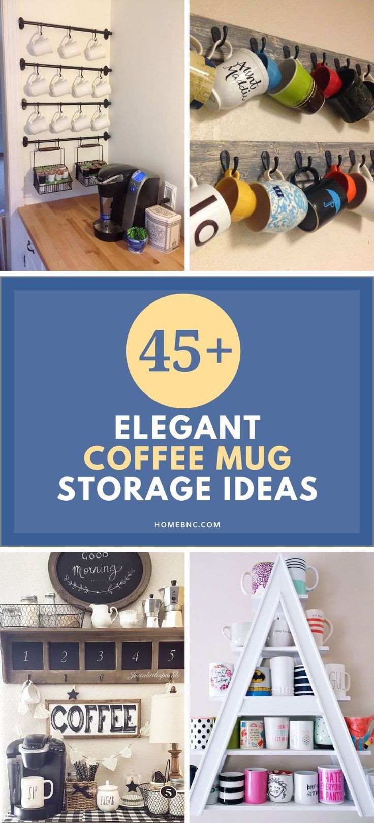 You can create a homeycottage chic look by incorporating reclaimed wood floating shelves or opt for an industrial look by using black pipe and heavy-duty S-hooks to hang your mugsReady to reorganizeFire up your coffee maker and check out these 45coffee mug organization ideas Mug Pegboard, Organizing Coffee Mugs, Display Mugs In Kitchen, Coffee Mug Display Ideas, Mug Organization Ideas, Coffee Mug Organization, Diy Coffee Mug Holder, Mug Display Ideas, Mug Organization