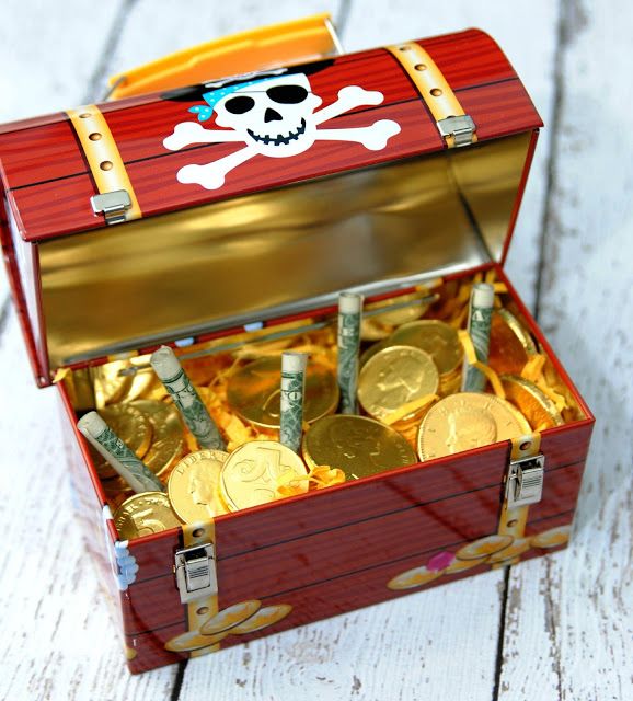 a pirate chest filled with gold coins