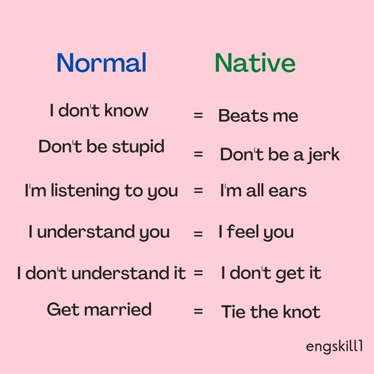 the words normal and negative are in different languages on a pink background with green lettering