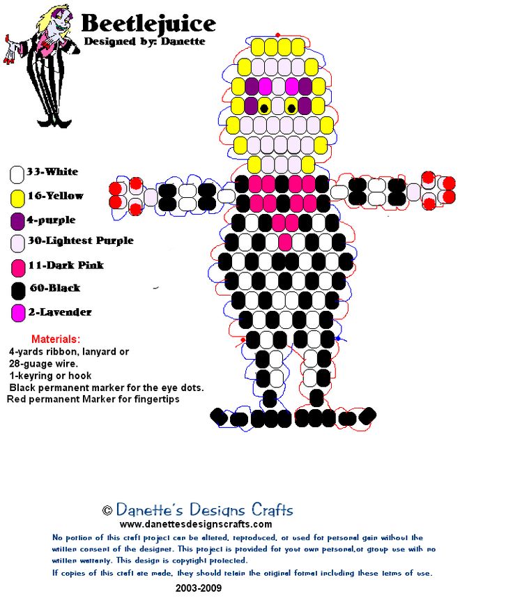 the instructions for beadjuice patterns and instructions to make it look like a man