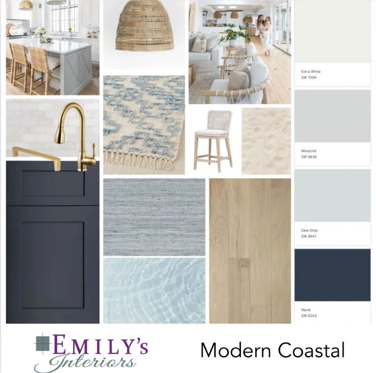 the color scheme for this modern coastal home