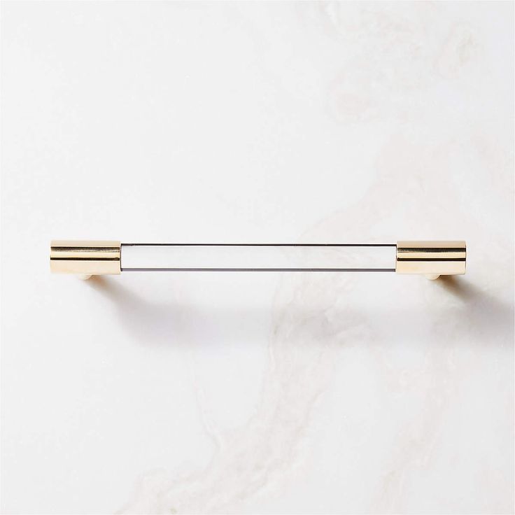 Flynn Polished Unlacquered Brass and Crystal Handle 6" | CB2 Owners Bathroom, Gold Towel Bar, Unlacquered Brass Hardware, Unlacquered Brass, Mirror Cabinets, Cabinet Handles, Towel Bar, Brass Hardware, Mirror Decor