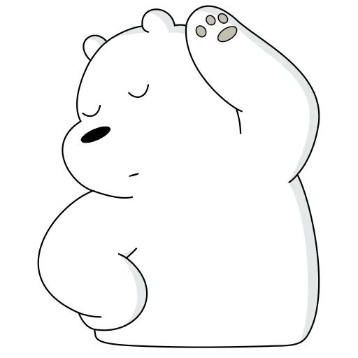 a cartoon bear sleeping on its back with his arms stretched out to the side and eyes closed