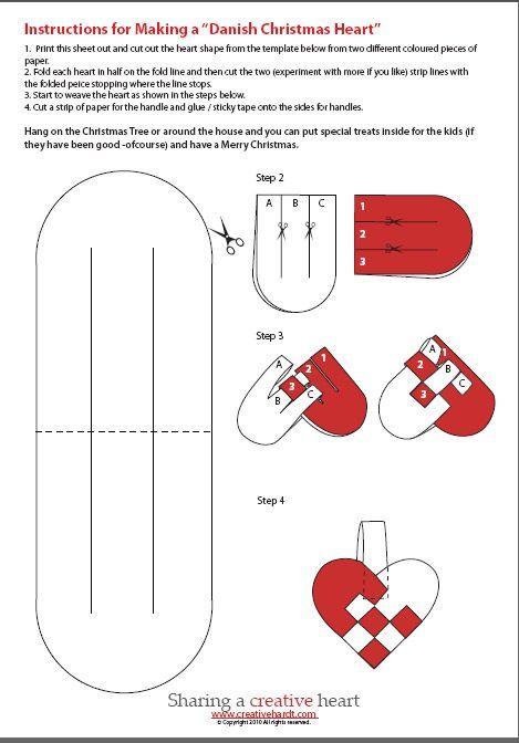 instructions for making a danish christmas heart