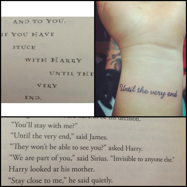 two pictures with some writing on them and one has a tattoo that says, you're