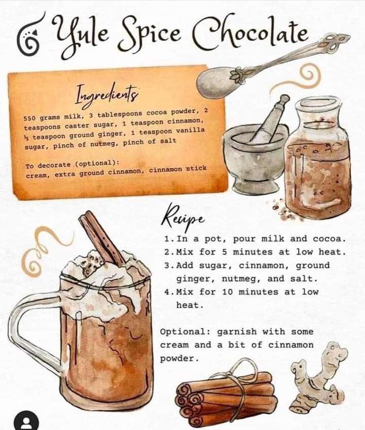 a recipe for hot chocolate with cinnamons and spices