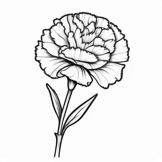 Black and white carnation vectors, photos and PSD files | Free download Carnation Flower Outline, Carnation Flower Drawing, Carnation Drawing, Carnation Design, Flower Bouquet Drawing, Cute Coloring Book, Carnation Tattoo, White Carnations, Flower Outline