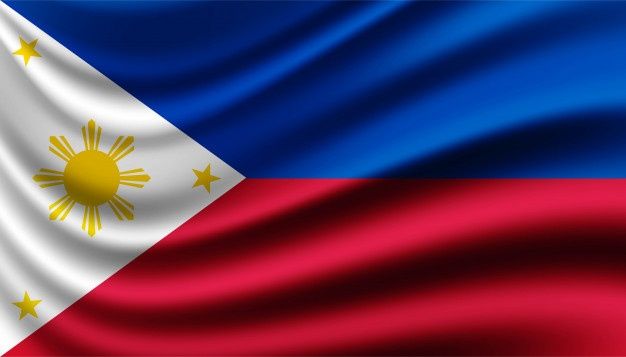 the flag of philippines is waving in the wind