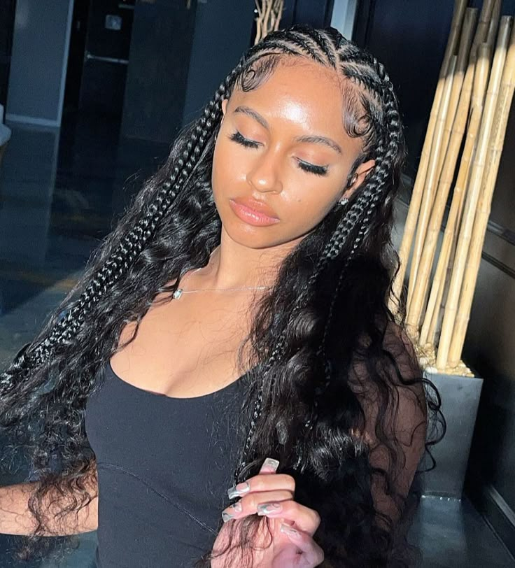 Curly Hair Anime, Curly Braided Hairstyles, Braided Hairstyles For Black Women Cornrows, Hair Magic, Mixed Curly Hair, Feed In Braids Hairstyles, Goddess Braids Hairstyles, Ice Spice, Cute Curly Hairstyles