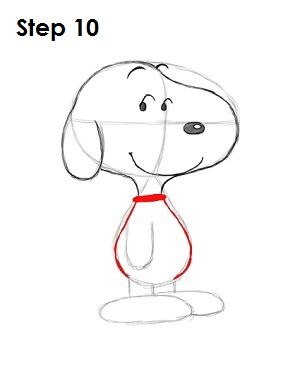 a drawing of a dog with the words step 10 on it's chest and head