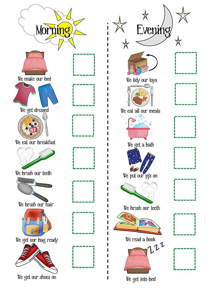 worksheet for morning and evening with pictures to help students learn the english language