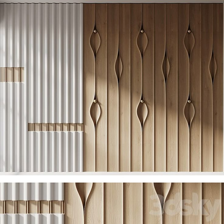 wall panel 08 - 3D panel - 3D model Luxury Feature Wall Design, 3d Panel Texture, Wall Paneling Ideas Bedroom, 3d Panel Design, Modern Plastering, Wall Paneling Design, Wall Panelling Design, 3d Wall Cladding, Texture Interior Design