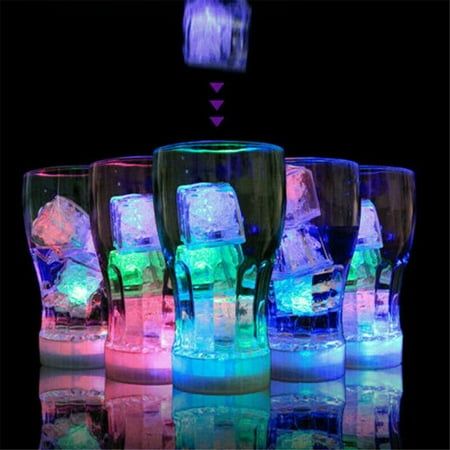 there are many glasses that have ice cubes in them