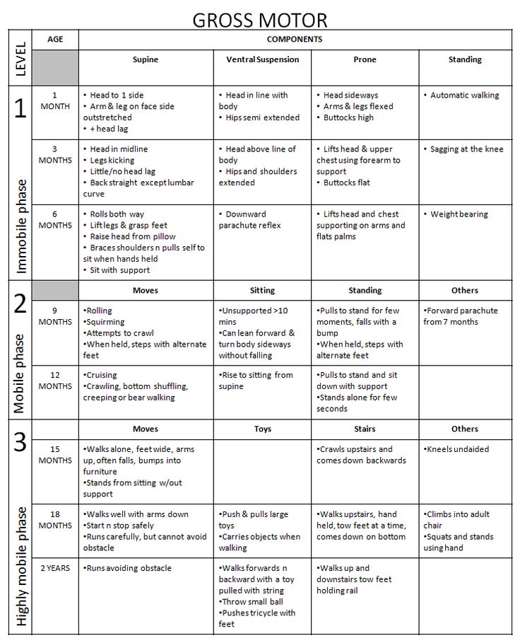 the cross motor chart for students