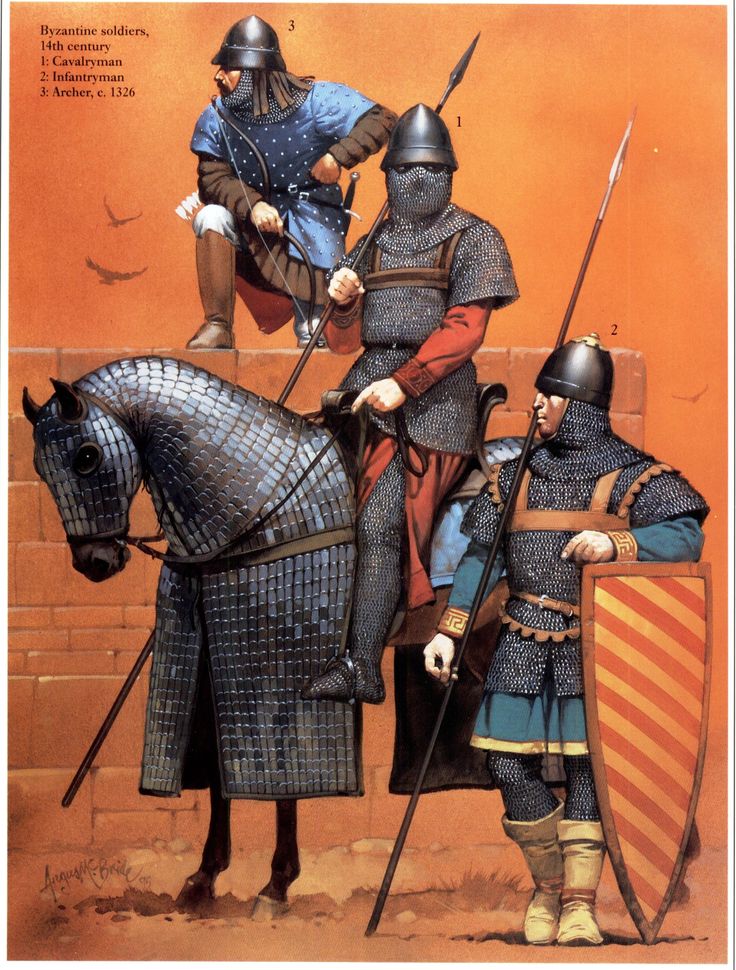 two men dressed in medieval armor standing next to each other on horses and holding swords