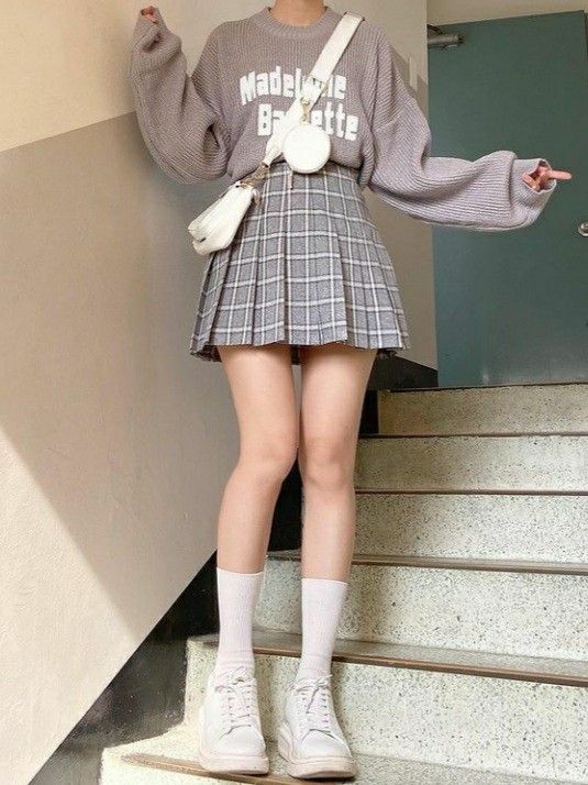 Korean Outfit Street Styles, Cute Skirt Outfits, Style Kawaii, Korean Casual Outfits, Kawaii Fashion Outfits, Korean Girl Fashion, Kpop Fashion Outfits, Really Cute Outfits, Girls Fashion Clothes