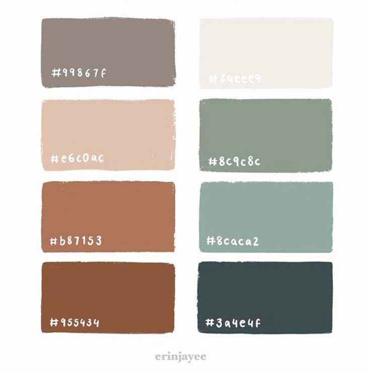 different shades of paint with the words palette no 7