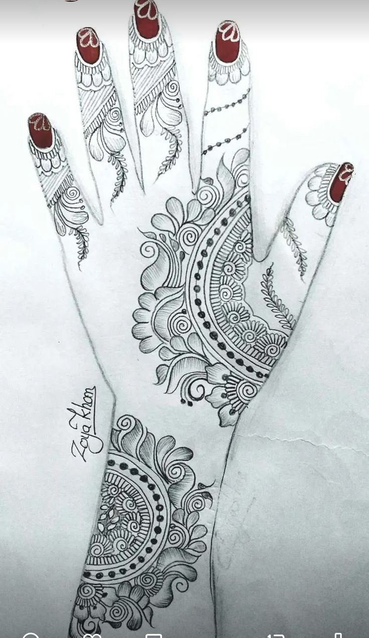 a hand with henna designs on it and the words, how to draw henna