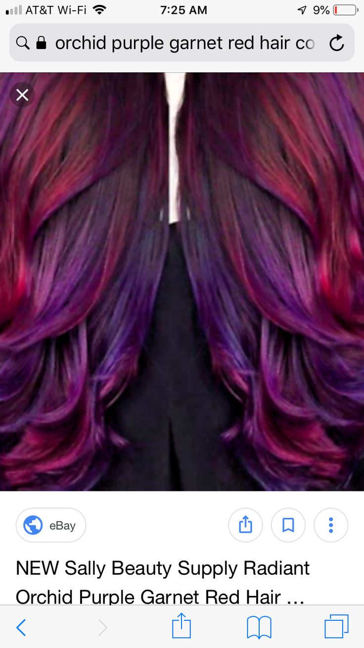 Berry Ombre Hair, Fall Vivid Hair Color For Brunettes, Purple And Burgundy Hair, Red To Purple Hair, Dark Red And Purple Hair, Red Hair With Purple Highlights, Sallys Hair Dye, Magenta And Purple Hair, Purple And Red Hair