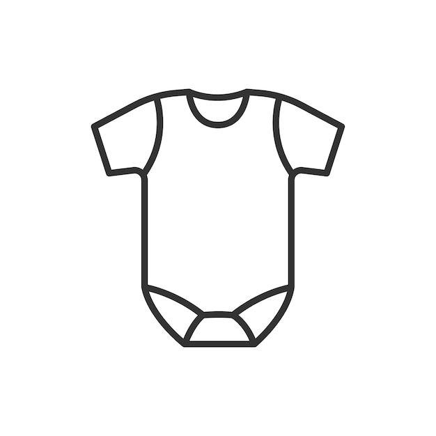 a baby bodysuit outline on a white background