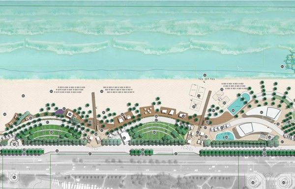 an artist's rendering of the beachfront development