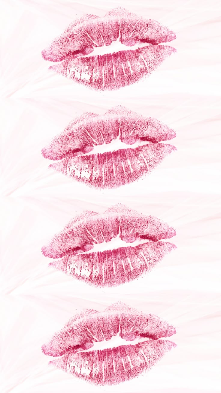 three pink lips with different shapes and sizes