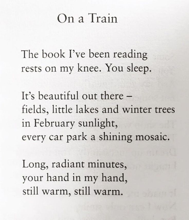 an open book with the words on it in black and white text, which reads'on a train '