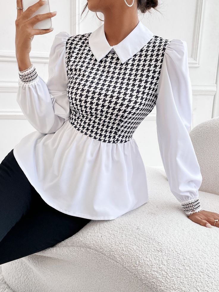 Shomiz Blouses, Peplum Tops, Fancy Tops, Stylish Work Attire, Fashion Tops Blouse, Chic Outfit, Professional Outfits, Work Attire, Outfits Casuales