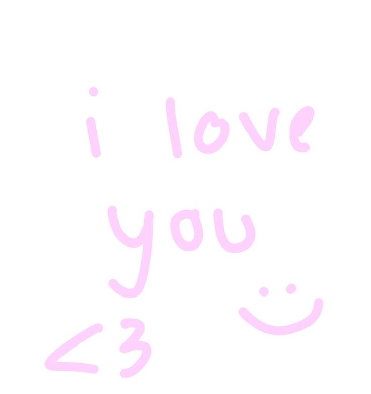 the words i love you are written in pink ink on a white background with a smiley face