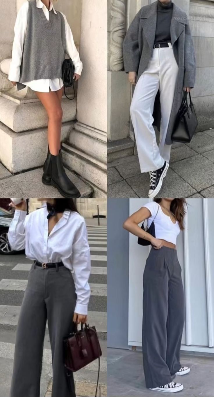 Grey Pants Outfit, Business Casual Outfits For Work, Everyday Fashion Outfits, Classy Work Outfits, Stylish Work Outfits, Mode Inspo, Looks Chic, Different Outfits, Grey Pants