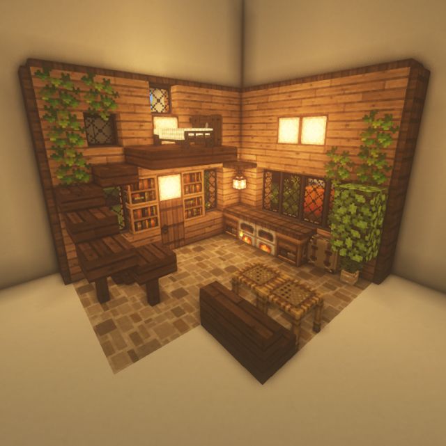 an image of a living room in minecraft