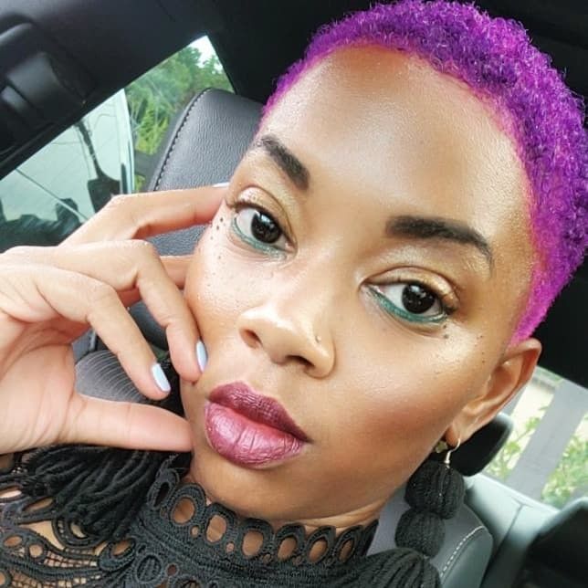 Purple TWA, Fade haircuts for women, natural hair, black woman fade cut, adore hair color Purple Twa, Color Violet, Black Hair, Natural Hair Styles, Black Women, Violet, Nose Ring, Gym, Purple