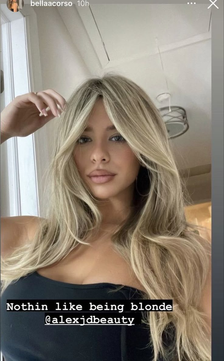 Back To Blonde Hair, Lived In Champagne Blonde, Super Dimensional Blonde, Bright Blonde Highlights On Dark Hair, Blonde Hair With Lighter Front Pieces, Thick Money Piece Hair Blonde, Paige Lorenze Hair, Dirty Blonde To Blonde, Blonde Hair On Olive Skin Tone