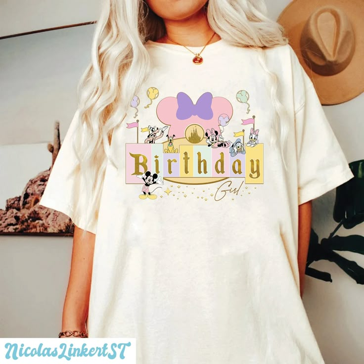 Disney  Shirt, Disney Birthday Girl Shirt, Disney Birthday Shirt, Disneyland Shirt, Minnie Birthday Tee, Birthday Family Shirt Cute Disney Birthday Outfits, Tee Shirts Birthday, Disney 30th Birthday Shirt, Magic Kingdom Birthday Party Theme, Disney World Birthday Shirt, Minnie Mouse Second Birthday Party, Disneyland First Birthday, Golden Birthday Shirt, Disney Birthday Outfit