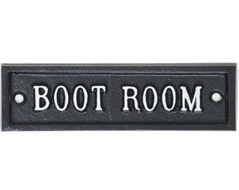 a sign that says boot room on it