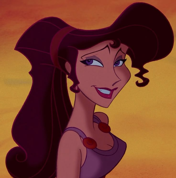 an animated image of a woman with long hair