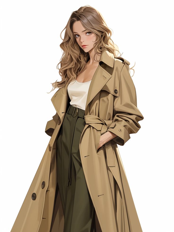 Long Coat Drawing, Trench Coat Drawing Reference, Anime Trench Coat, Trench Coat Detective, Trench Coat Drawing, Coat Reference, Coat Drawing, Women Scientists, Hooded Trench Coat