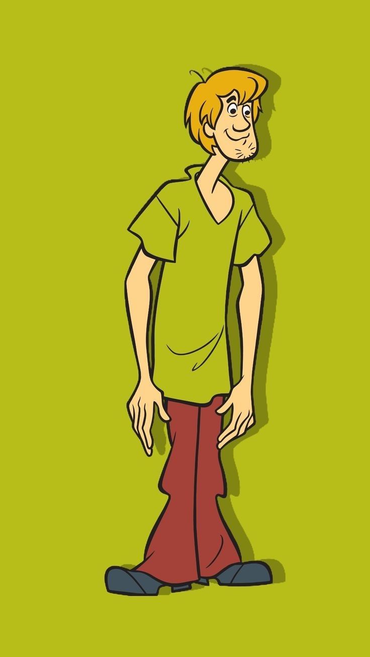 a cartoon character is standing in front of a green wall with his hands on his hips