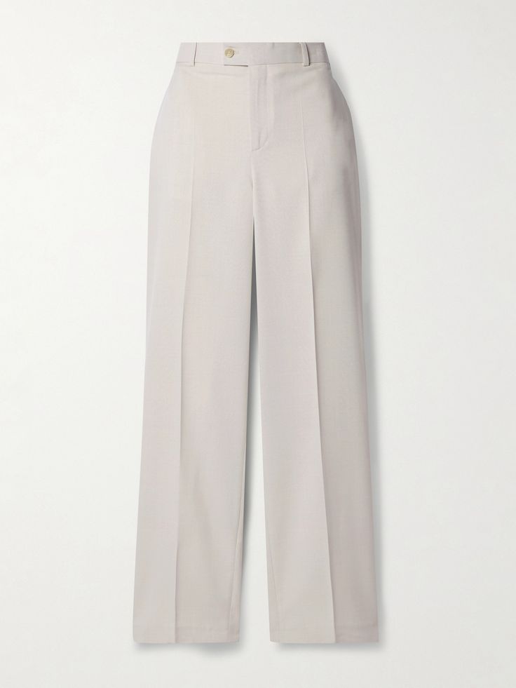 Founder Julie Pelipas launched BETTTER with a clear goal in mind - to lessen the industry's impact while delivering refined, sophisticated collections. These pants are made from grain de poudre wool-blend that's been upcycled to give the fabric new life and prevent it from going to waste. They have straight legs with pressed creases and functional buttoned tabs at the high-rise waist.<br><br>This product was Designed for Circularity. Find out more about NET SUSTAIN <a hre… Farewell Party Games, Julie Pelipas, Formal Pants Women, Classy Pants, Goodbye Party, Net Sustain, Formal Pant, Dressy Hats, Farewell Parties