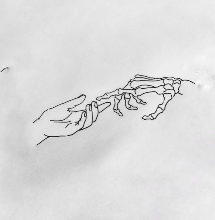 a drawing of a hand reaching for something in the air with it's fingers