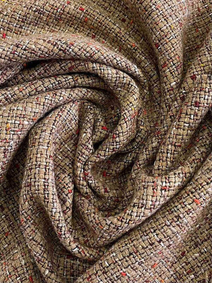 a brown and red tweed fabric