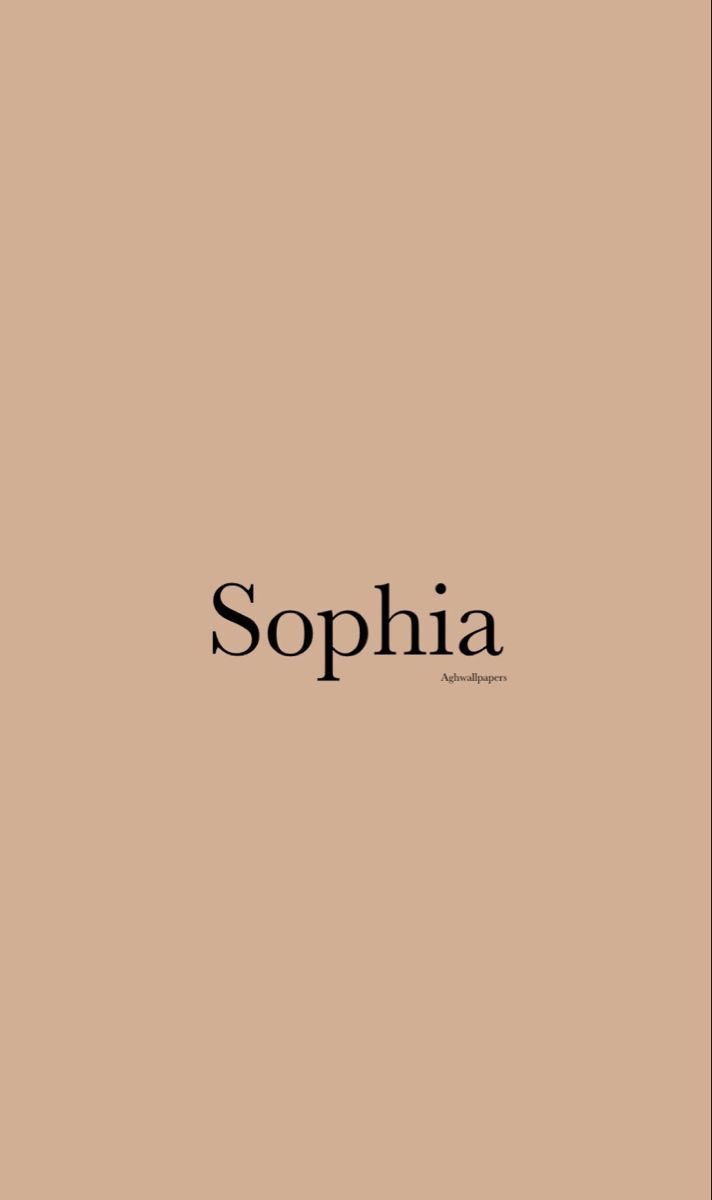 the word sophiia is written in black on a tan background