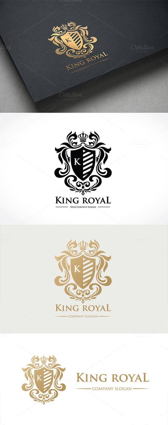 the royal crest logo is shown in three different colors and sizes, including black, white,