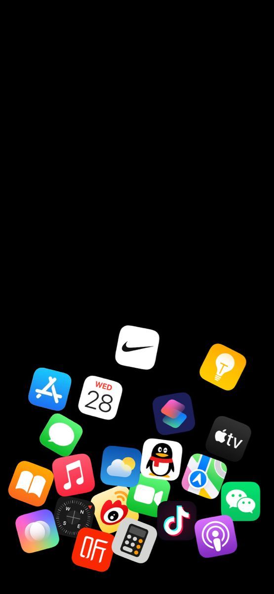 an image of many different app icons on a cell phone's back side screen