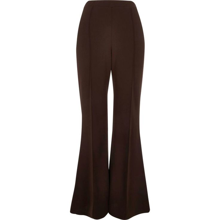 Brown Flare Pants, Flare Dress Pants, Brown Flares, Jersey Trousers, Clothes Board, Brown Trousers, Flared Leggings, Flare Trousers, Flare Leggings