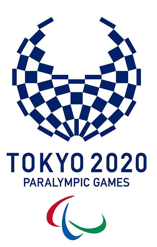 the tokyo olympic games logo is shown in blue and white, with an abstract design