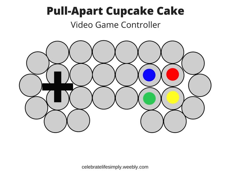 Video Game Controller Pull-Apart Cupcake Cake Template | Over 200 Cupcake Cake Templates perfect for all your party needs! Cupcakes Pictures, Cupcake Template, Video Game Cakes, Pull Apart Cupcake Cake, Pull Apart Cake, Cake Pulls, Video Games Birthday Party, Cupcake Pictures, Pull Apart Cupcakes