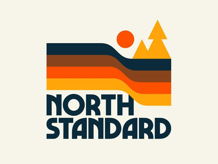 the north standard logo with mountains and sunsets in the background on a white background