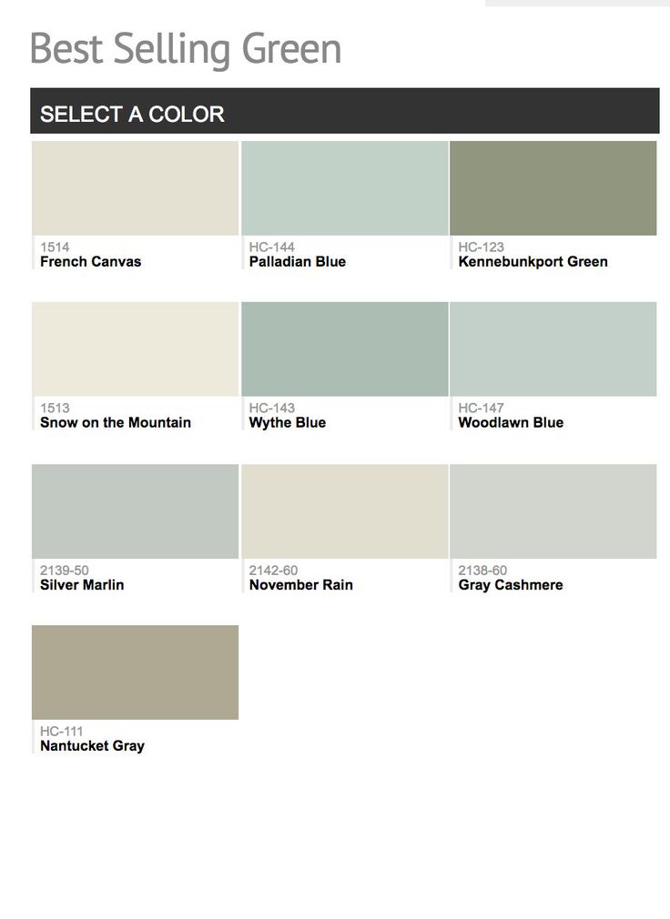 the best selling green paint colors