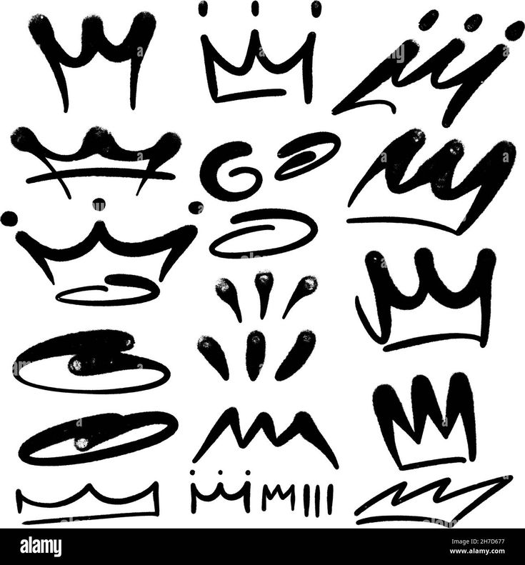 various hand drawn graffiti font and numbers - stock image